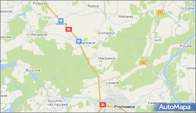 mapa Mierzowice, Mierzowice na mapie Targeo