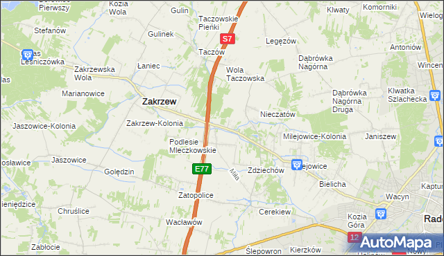 mapa Mleczków, Mleczków na mapie Targeo