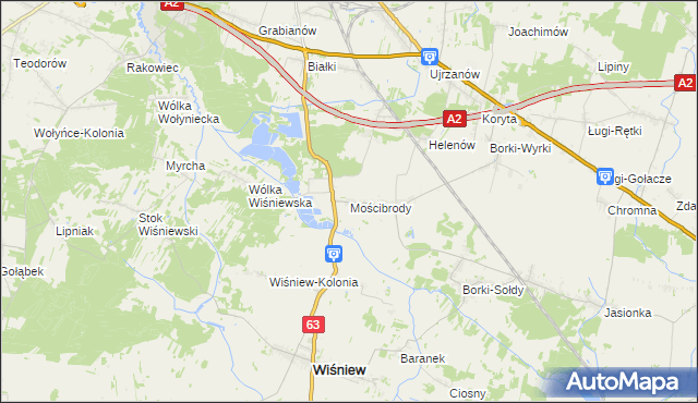 mapa Mościbrody, Mościbrody na mapie Targeo