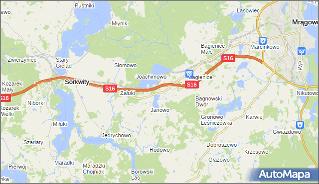 mapa Nowe Bagienice, Nowe Bagienice na mapie Targeo