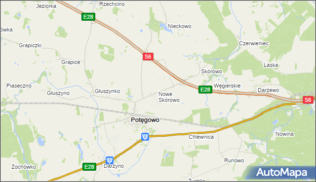 mapa Nowe Skórowo, Nowe Skórowo na mapie Targeo