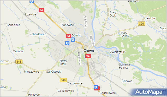 mapa Oława, Oława na mapie Targeo