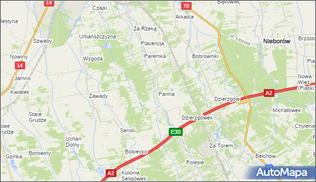 mapa Parma, Parma na mapie Targeo