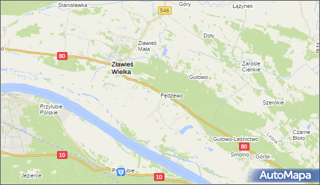 mapa Pędzewo, Pędzewo na mapie Targeo