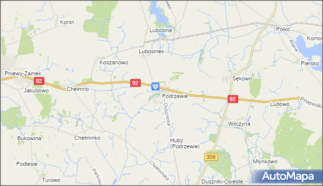 mapa Podrzewie, Podrzewie na mapie Targeo