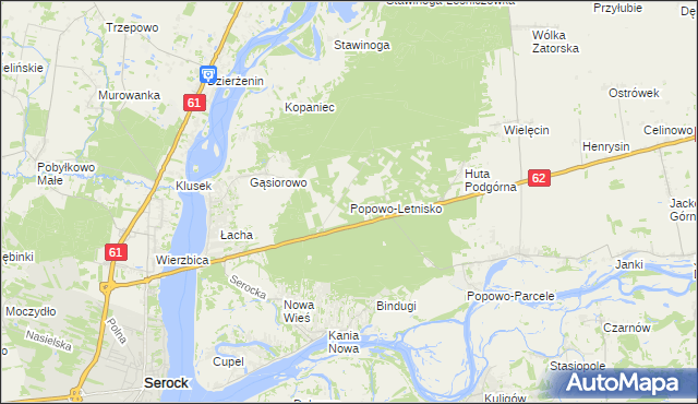 mapa Popowo-Letnisko, Popowo-Letnisko na mapie Targeo