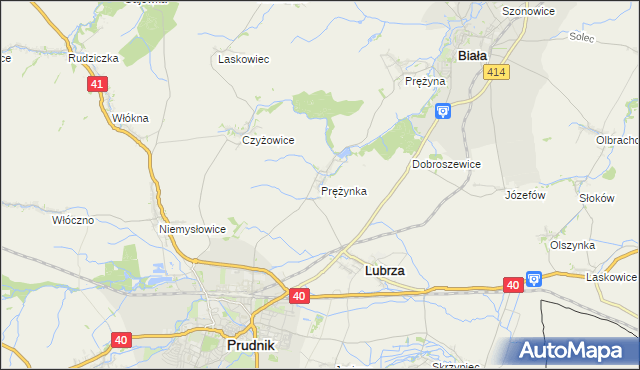 mapa Prężynka, Prężynka na mapie Targeo