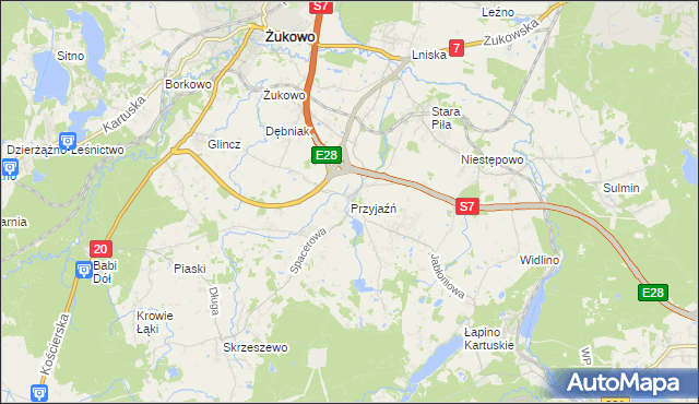 mapa Przyjaźń, Przyjaźń na mapie Targeo