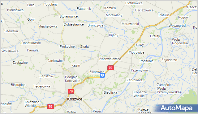 mapa Rachwałowice, Rachwałowice na mapie Targeo