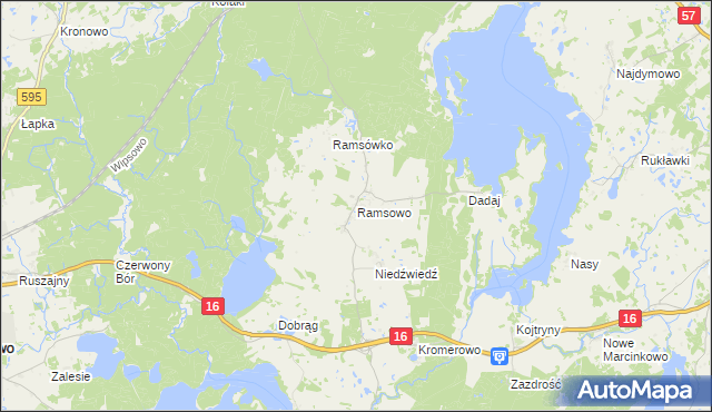 mapa Ramsowo, Ramsowo na mapie Targeo