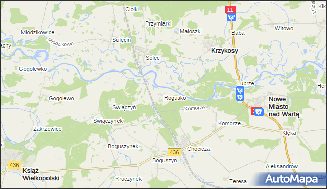 mapa Rogusko, Rogusko na mapie Targeo