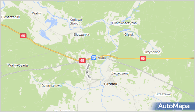 mapa Ruda gmina Gródek, Ruda gmina Gródek na mapie Targeo