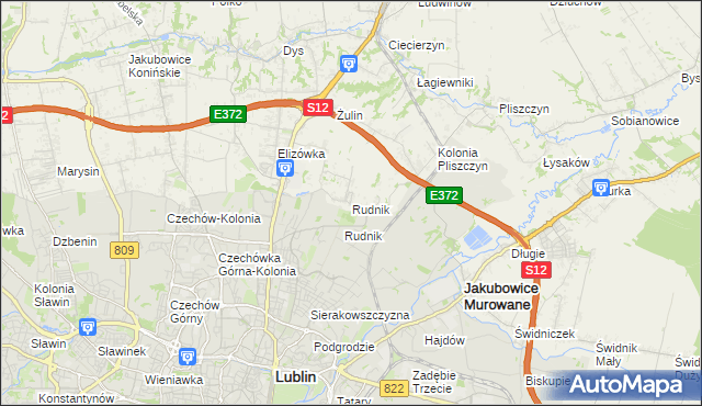 mapa Rudnik gmina Wólka, Rudnik gmina Wólka na mapie Targeo