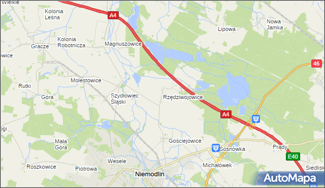 mapa Rzędziwojowice, Rzędziwojowice na mapie Targeo