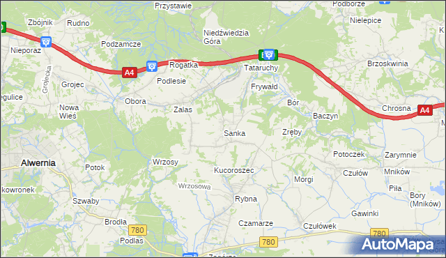 mapa Sanka, Sanka na mapie Targeo