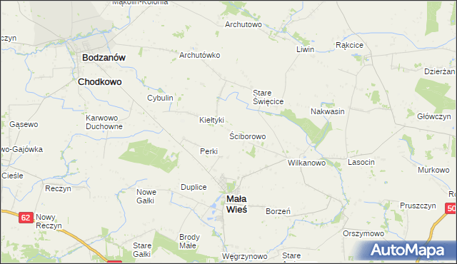 mapa Ściborowo, Ściborowo na mapie Targeo