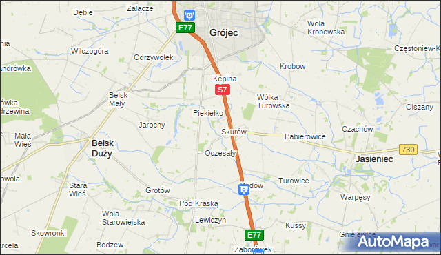 mapa Skurów, Skurów na mapie Targeo