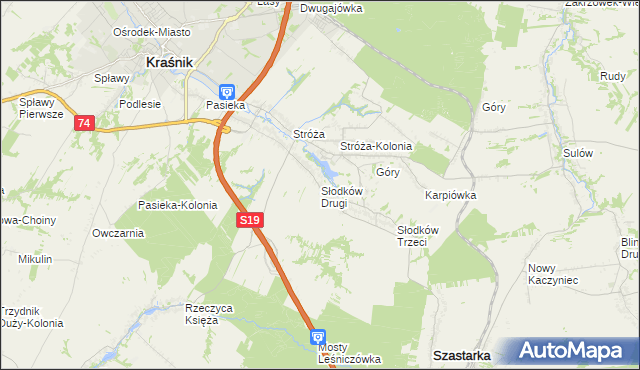 mapa Słodków Drugi, Słodków Drugi na mapie Targeo