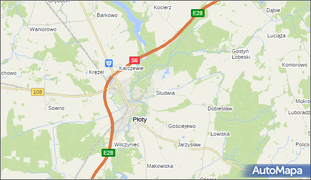 mapa Słudwia, Słudwia na mapie Targeo