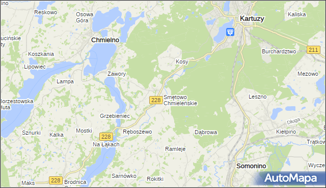 mapa Smętowo Chmieleńskie, Smętowo Chmieleńskie na mapie Targeo