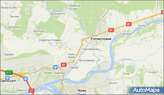 mapa Stanisławowo gmina Pomiechówek, Stanisławowo gmina Pomiechówek na mapie Targeo