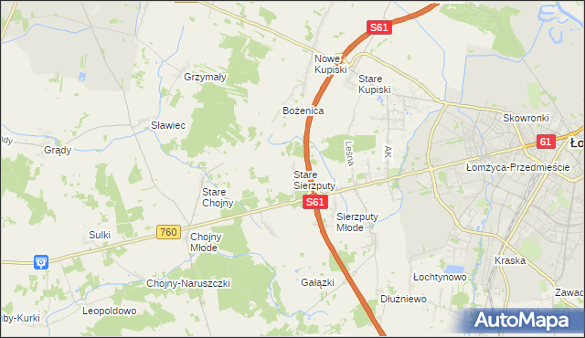 mapa Stare Sierzputy, Stare Sierzputy na mapie Targeo