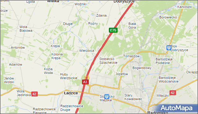 mapa Stobiecko Szlacheckie, Stobiecko Szlacheckie na mapie Targeo