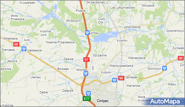 mapa Szczęsna, Szczęsna na mapie Targeo