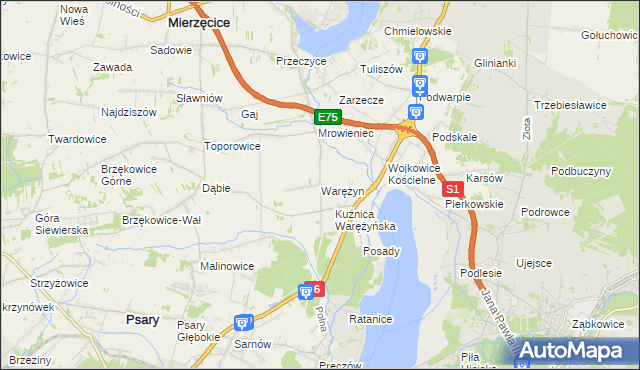 mapa Warężyn, Warężyn na mapie Targeo