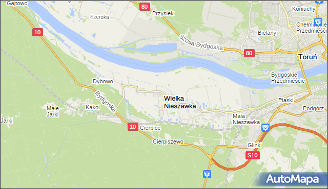 mapa Wielka Nieszawka, Wielka Nieszawka na mapie Targeo