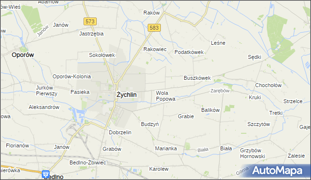 mapa Wola Popowa, Wola Popowa na mapie Targeo