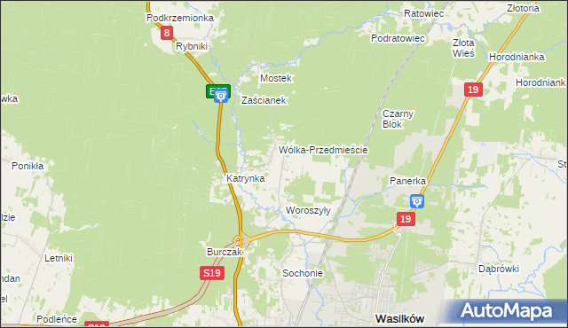 mapa Wólka Poduchowna, Wólka Poduchowna na mapie Targeo