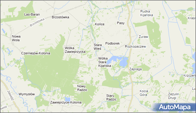 mapa Wólka Stara Kijańska, Wólka Stara Kijańska na mapie Targeo