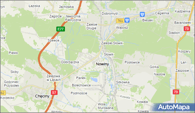 mapa Zagrody gmina Sitkówka-Nowiny, Zagrody gmina Sitkówka-Nowiny na mapie Targeo