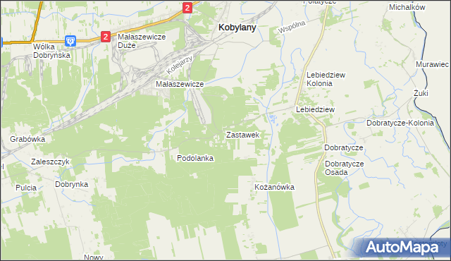 mapa Zastawek, Zastawek na mapie Targeo