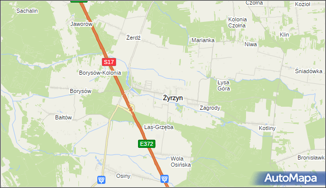 mapa Żyrzyn, Żyrzyn na mapie Targeo