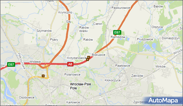 mapa Biskupice gmina Wisznia Mała, Biskupice gmina Wisznia Mała na mapie Targeo