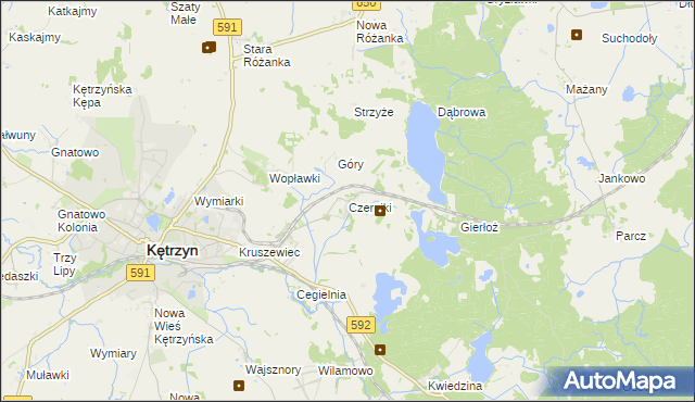 mapa Czerniki gmina Kętrzyn, Czerniki gmina Kętrzyn na mapie Targeo