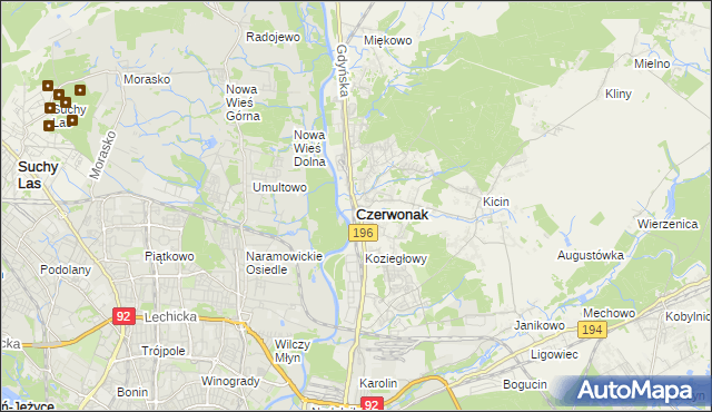 mapa Czerwonak, Czerwonak na mapie Targeo