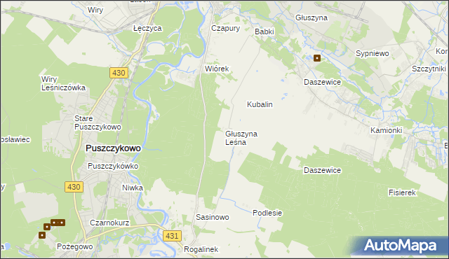 mapa Głuszyna Leśna, Głuszyna Leśna na mapie Targeo