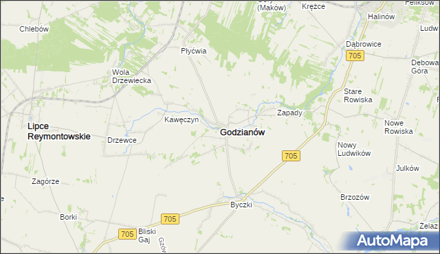 mapa Godzianów, Godzianów na mapie Targeo