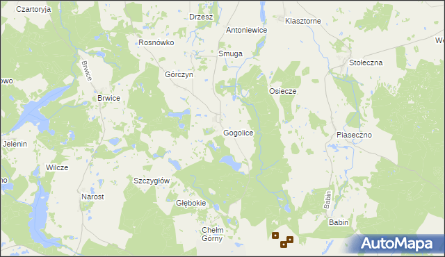 mapa Gogolice gmina Trzcińsko-Zdrój, Gogolice gmina Trzcińsko-Zdrój na mapie Targeo