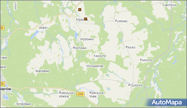 mapa Kaczyno, Kaczyno na mapie Targeo