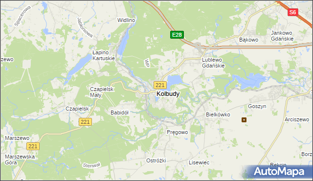 mapa Kolbudy, Kolbudy na mapie Targeo