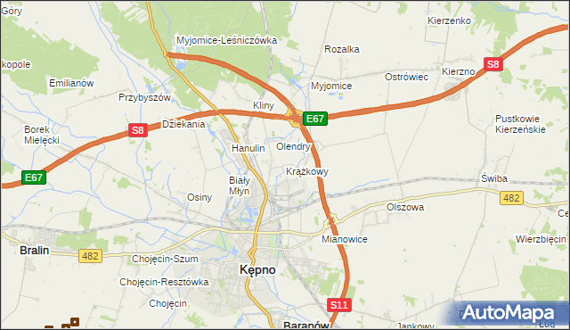 mapa Krążkowy, Krążkowy na mapie Targeo