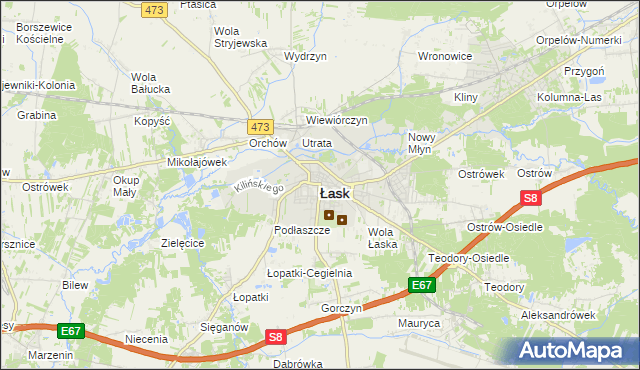 mapa Łask, Łask na mapie Targeo