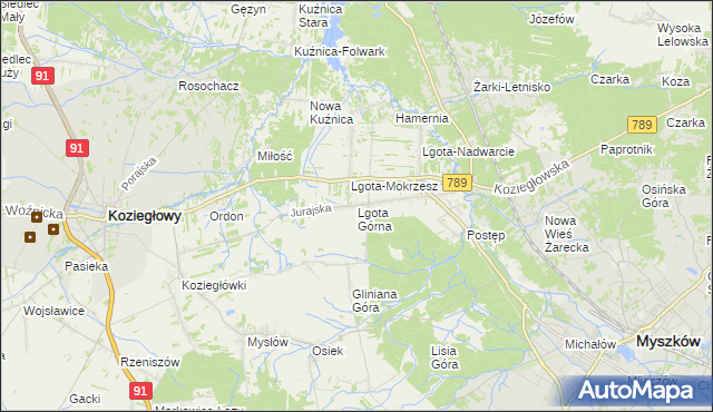 mapa Lgota Górna, Lgota Górna na mapie Targeo