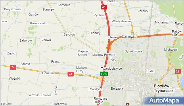 mapa Majków-Folwark, Majków-Folwark na mapie Targeo