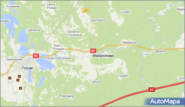 mapa Miedzichowo, Miedzichowo na mapie Targeo