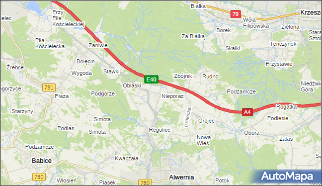 mapa Nieporaz, Nieporaz na mapie Targeo